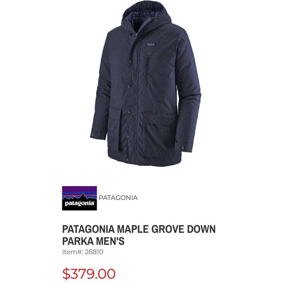 Patagonia men’s down jacket. Patagonia winter coat